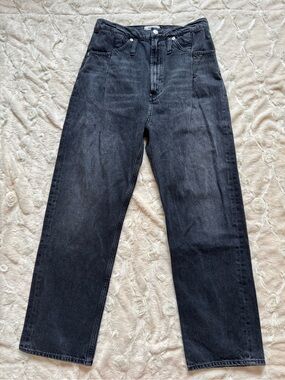 Agolde Women's Black Straight Reworked Jeans